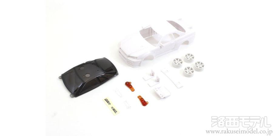 京商 MZN206 日産スカイラインGT-R R34 ホワイトボディセット ホイール付：ラジコン専門店 洛西モデル