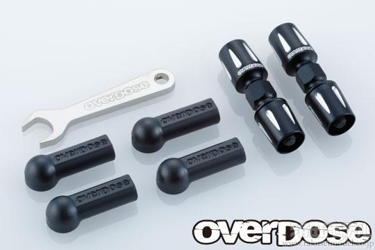 OD2423b アルミプッシュロッドターンバックル　ブラック OVERDOSE OD2423B アルミプッシュロッドターンバックル(FOR GALM
