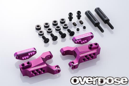 OVERDOSE アジャスタブルアルミフロントサスアーム　type-3 ブラック overdose アジャスタブルアルミフロントサスアームType3