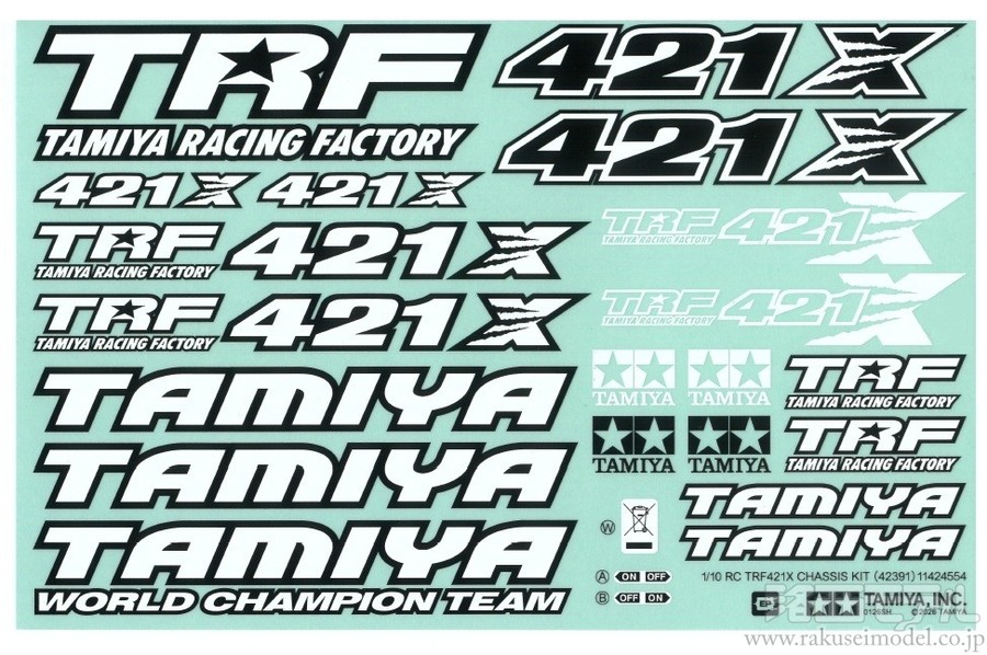 タミヤ（アフターパーツ） 11424554 ステッカー (TRF421X)：ラジコン