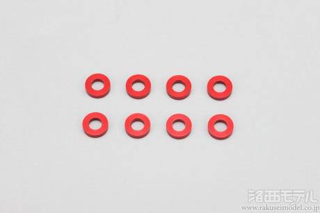 ヨコモ ZCR-A3615 3X6X1.5MM アルミシム 赤8個：ラジコン専門店